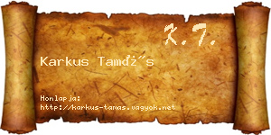 Karkus Tamás névjegykártya