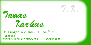 tamas karkus business card